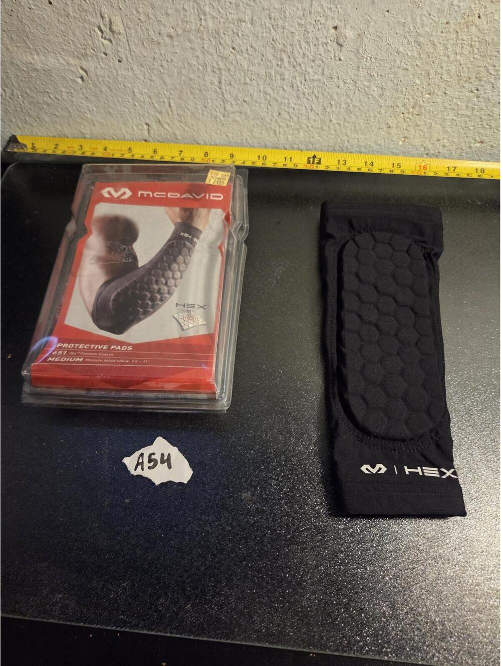 McDavid 651 Hex Forearm Sleeves Padded Compression Arm Guards | Black - Medium
